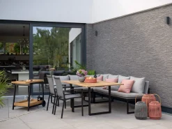 Tammo Eckelement Dining-Lounge Alu schwarz matt Textilen