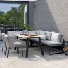 Tammo 3-Sitzer Bank Dining-Lounge Alu schwarz matt Textilen