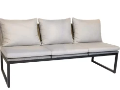 Tammo 3-Sitzer Bank Dining-Lounge Alu schwarz matt Textilen