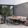 Tammo 2-Sitzer Bank Dining-Lounge Alu schwarz matt Textilen