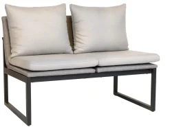 Tammo 2-Sitzer Bank Dining-Lounge Alu schwarz matt Textilen
