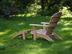 Teak Adirondack Chair Silfia mit Fußhocker