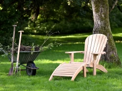 Teak Adirondack Chair Silfia mit Fußhocker