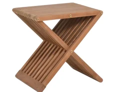 Teakholz Beistelltisch Outdoor Hocker X-Stool