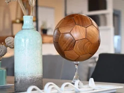 Teakholz Deko Fußball Ø22cm