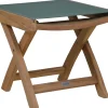 Teakholz Fußhocker Miami mit Outdoorgewebe