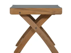 Teakholz Fußhocker Miami mit Outdoorgewebe
