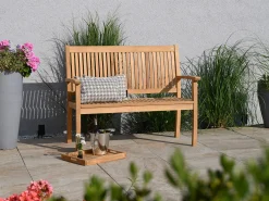 Teakholz Gartenbank Milano Premium 124cm 2-Sitzer