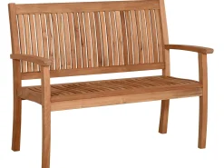 Teakholz Gartenbank Milano Premium 124cm 2-Sitzer
