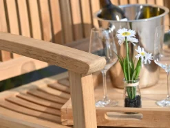 Teakholz Gartenbank Milano Premium 154cm 3-Sitzer