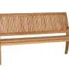 Teak Holz Gartenbank Wave 180cm 4-Sitzer