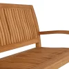 Teak Holz Gartenbank Wave 120cm 2-Sitzer