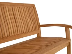 Teak Holz Gartenbank Wave 120cm 2-Sitzer