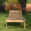 Teakholz Gartenliege Rollenliege Java Deluxe