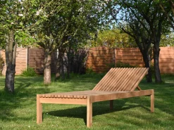 Teakholz Gartenliege Rollenliege Java Deluxe