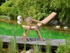 Teakholz Gartenstuhl Klappsessel Island