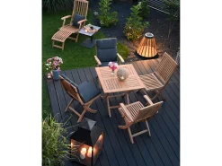 Teakholz Klapptisch Milano Premium 80x80cm