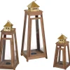 Teakholz Laternen 3-er Set Bali