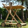 Teakholz Servierwagen Golden Trolley James