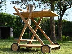 Teakholz Servierwagen Golden Trolley James