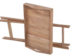 Teakholz Tablett mit Ständer Silfia