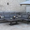 5-teiliges Alu Eck Loungeset Providence HPL Lifttisch 160x90cm