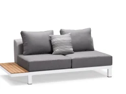 4-teiliges Lounge Möbel Set Katamaran Alu Teak Ecklounge white