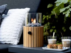 Tischfeuer Cosiscoop Timber Teakholz round Ø18cm