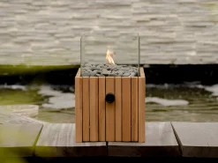 Tischfeuer Cosiscoop Timber Teakholz square 20x20cm