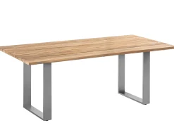 Tisch Noah Edelstahl Profilkufe Teak recycelt 180x100cm