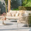 Tosca Eck-Loungeset 6-teilig Alu Rope Camel Sand | Kissen mixed weave