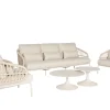 Tosca Loungeset 5-teilig Alu Rope Camel Sand | Kissen mixed weave