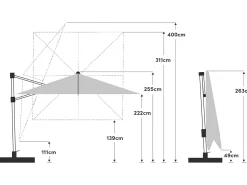 Varioflex 2022 Ampelschirm 300x300cm ecru 040