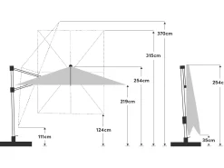 Varioflex Solar LED Ampelschirm 300x300cm ecru 040