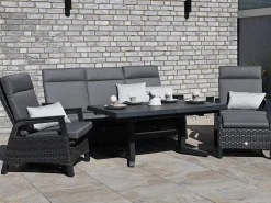 Verstell-Loungesessel Chalet Alu Geflecht mix-grey