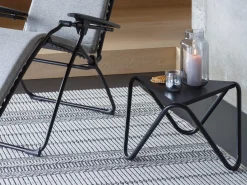Vogue Beistelltisch Alu Stahl perforiert Farbe Noir