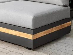 Volano Loungesofa 3-Sitzer Alu-Teak mit Funktion