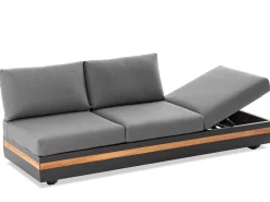 Volano Loungesofa 3-Sitzer Alu-Teak mit Funktion