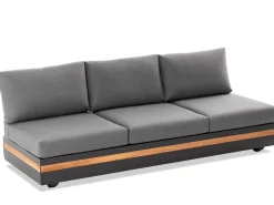 Volano Loungesofa 3-Sitzer Alu-Teak mit Funktion