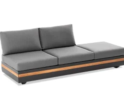 Volano Loungesofa 3-Sitzer Alu-Teak mit Funktion