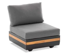 Volano Sessel 1-Sitzer Mittelmodul Alu-Teak