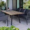 1x Interno Tisch schwarz matt Rundrohr konisch Teak 220x100cm